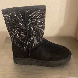 Uggs boots with rhinestone embellishment.